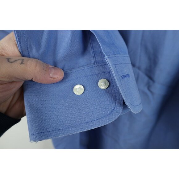 Vtg 90s Brooks Brothers Mens 17 34/35 Distressed Cotton Button Down Shirt OCBD - Picture 11 of 16